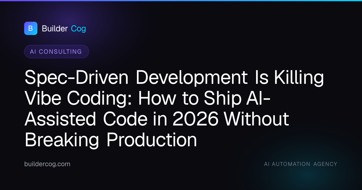 Spec-Driven Development vs Vibe Coding: The 2026 Guide | Builder Cog